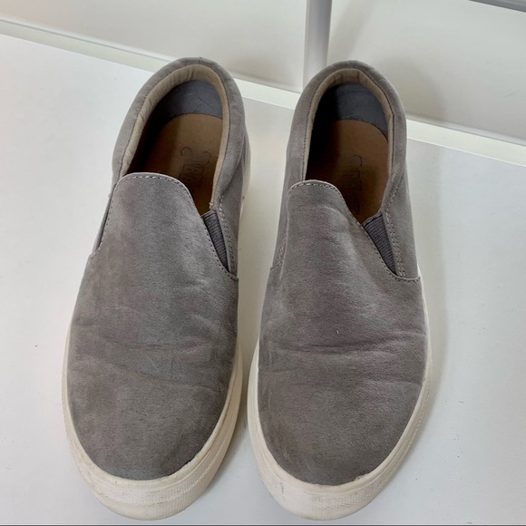 BRASH grey faux suede slip ons - Picture 3 of 7